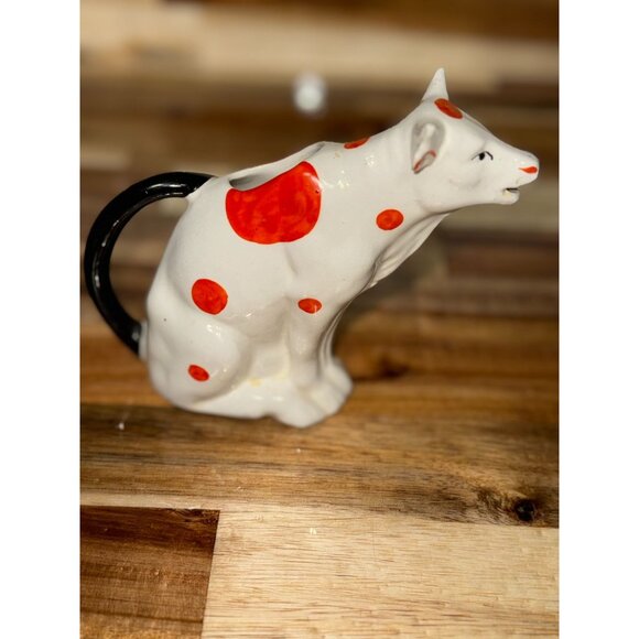 Vintage 1930s Spotted Porcelain Cow Creamer Made in Czech Slovakia - Picture 8 of 11